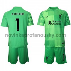 Liverpool Dres Brankářské Alisson Becker 1 Domácí Fotbalové Dresy pro Děti 2021-2022