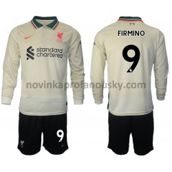 Liverpool Dres Roberto Firmino 9 Venkovní Fotbalové Dresy pro Děti 2021-2022 Dlouhý Rukáv