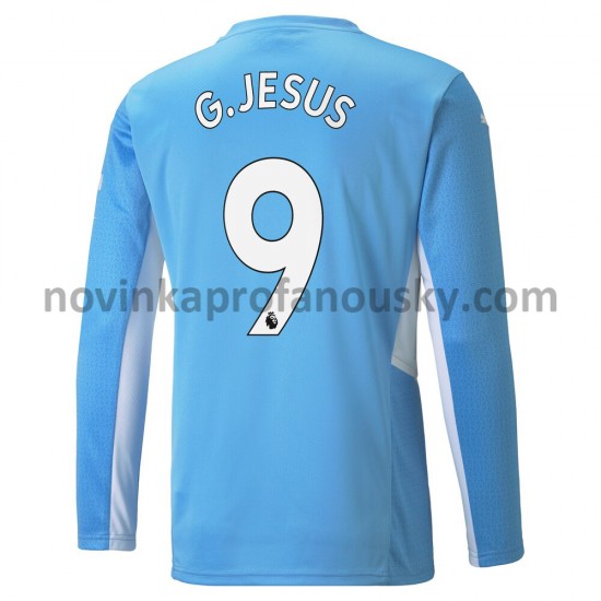 Manchester City Dres Gabriel Jesus 9 Domácí Fotbalové Dresy pro Muže 2021-2022 Dlouhý Rukáv