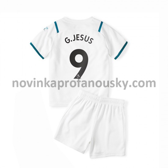 Manchester City Dres Gabriel Jesus 9 Venkovní Fotbalové Dresy pro Děti 2021-2022