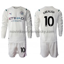 Manchester City Dres Jack Grealish 10 Venkovní Fotbalové Dresy pro Děti 2021-2022 Dlouhý Rukáv