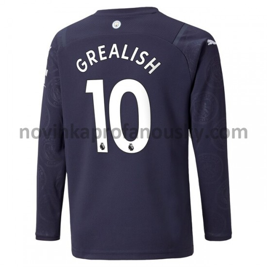 Manchester City Dres Jack Grealish 10 Alternativní Fotbalové Dresy pro Muže 2021-2022 Dlouhý Rukáv