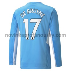 Manchester City Dres Kevin De Bruyne 17 Domácí Fotbalové Dresy pro Muže 2021-2022 Dlouhý Rukáv