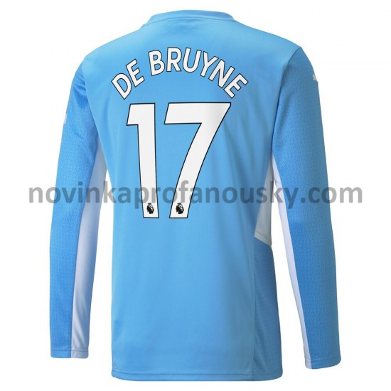 Manchester City Dres Kevin De Bruyne 17 Domácí Fotbalové Dresy pro Muže 2021-2022 Dlouhý Rukáv