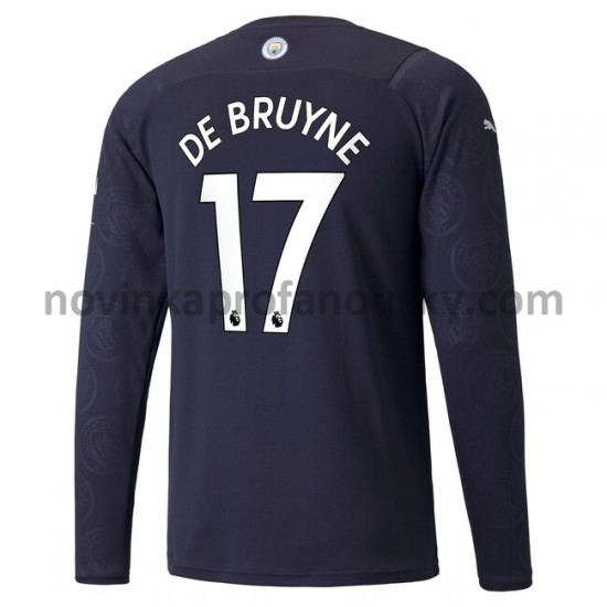 Manchester City Dres Kevin De Bruyne 17 Alternativní Fotbalové Dresy pro Muže 2021-2022 Dlouhý Rukáv