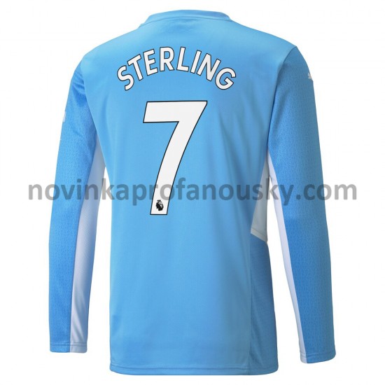 Manchester City Dres Raheem Sterling 7 Domácí Fotbalové Dresy pro Muže 2021-2022 Dlouhý Rukáv