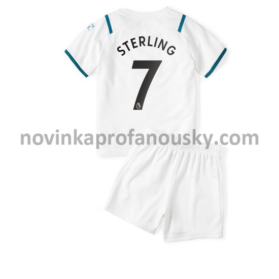 Manchester City Dres Raheem Sterling 7 Venkovní Fotbalové Dresy pro Děti 2021-2022