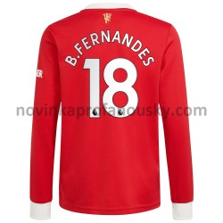 Manchester United Dres Bruno Fernandes 18 Domácí Fotbalové Dresy pro Muže 2021-2022 Dlouhý Rukáv