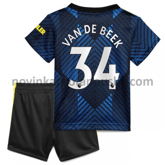 Manchester United Dres Donny van de Beek 34 Alternativní Fotbalové Dresy pro Děti 2021-2022
