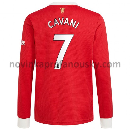 Manchester United Dres Edinson Cavani 7 Domácí Fotbalové Dresy pro Muže 2021-2022 Dlouhý Rukáv