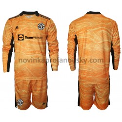 Manchester United Dres Brankářské Domácí Fotbalové Dresy pro Děti 2021-2022 Dlouhý Rukáv