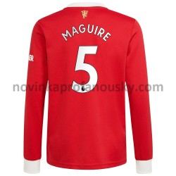Manchester United Dres Harry Maguire 5 Domácí Fotbalové Dresy pro Muže 2021-2022 Dlouhý Rukáv