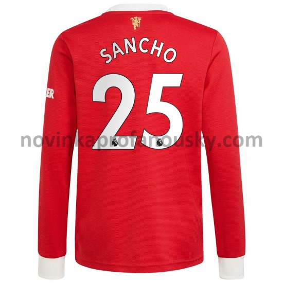 Manchester United Dres Jadon Sancho 25 Domácí Fotbalové Dresy pro Muže 2021-2022 Dlouhý Rukáv