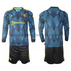 Manchester United Dres Alternativní Fotbalové Dresy pro Děti 2021-2022 Dlouhý Rukáv
