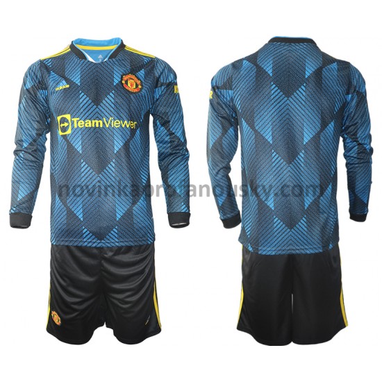 Manchester United Dres Alternativní Fotbalové Dresy pro Děti 2021-2022 Dlouhý Rukáv