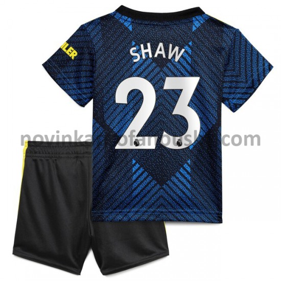Manchester United Dres Luke Shaw 23 Alternativní Fotbalové Dresy pro Děti 2021-2022