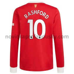Manchester United Dres Marcus Rashford 10 Domácí Fotbalové Dresy pro Muže 2021-2022 Dlouhý Rukáv