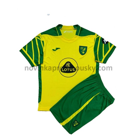 Norwich City Dres Domácí Fotbalové Dresy pro Děti 2021-2022