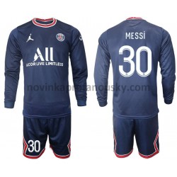 Paris Saint-Germain Dres MESSI 30 Domácí Fotbalové Dresy pro Děti 2021-2022 Dlouhý Rukáv