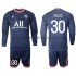 Paris Saint-Germain Dres MESSI 30 Domácí Fotbalové Dresy pro Děti 2021-2022 Dlouhý Rukáv