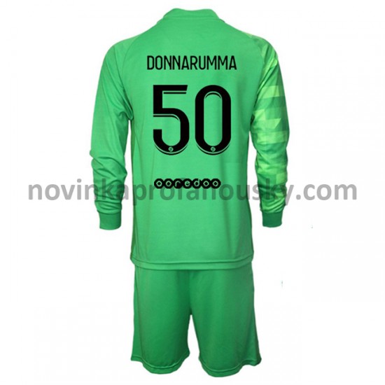 Paris Saint-Germain Dres Brankářské Gianluigi Donnarumma 50 Alternativní Fotbalové Dresy pro Děti 2021-2022 Dlouhý Rukáv
