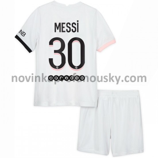 Paris Saint-Germain Dres Lionel Messi 30 Venkovní Fotbalové Dresy pro Děti 2021-2022