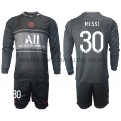 Paris Saint-Germain Dres Lionel Messi 30 Alternativní Fotbalové Dresy pro Děti 2021-2022 Dlouhý Rukáv