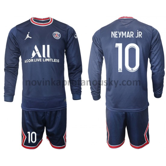 Paris Saint-Germain Dres Neymar JR 10 Domácí Fotbalové Dresy pro Děti 2021-2022 Dlouhý Rukáv