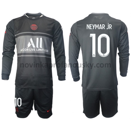 Paris Saint-Germain Dres Neymar JR 10 Alternativní Fotbalové Dresy pro Děti 2021-2022 Dlouhý Rukáv