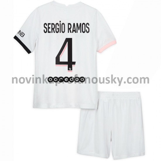 Paris Saint-Germain Dres Sergio Ramos 4 Venkovní Fotbalové Dresy pro Děti 2021-2022