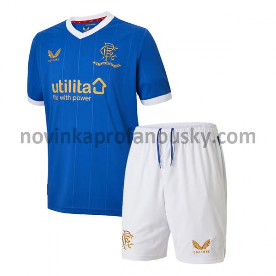 Rangers Dres Domácí Fotbalové Dresy pro Děti 2021-2022