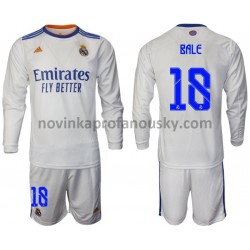 Real Madrid Dres Bale 18 Domácí Fotbalové Dresy pro Děti 2021-2022 Dlouhý Rukáv