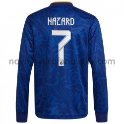 Real Madrid Dres Eden Hazard 7 Venkovní Fotbalové Dresy pro Muže 2021-2022 Dlouhý Rukáv