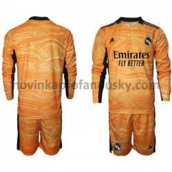 Real Madrid Dres Brankářské Venkovní Fotbalové Dresy pro Děti 2021-2022 Dlouhý Rukáv