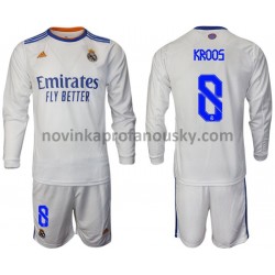 Real Madrid Dres Kroos 8 Domácí Fotbalové Dresy pro Děti 2021-2022 Dlouhý Rukáv