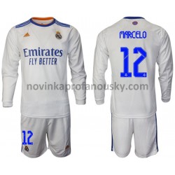 Real Madrid Dres Marcelo 12 Domácí Fotbalové Dresy pro Děti 2021-2022 Dlouhý Rukáv