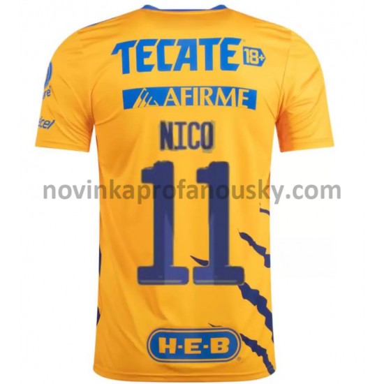 Tigres UANL Dres Nico Lopez 11 Domácí Fotbalové Dresy pro Muže 2021-2022