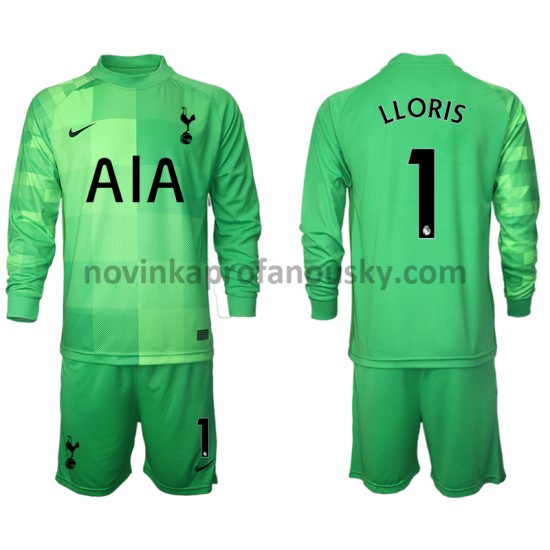 Tottenham Hotspur Dres Hugo Lloris 1 Brankářské Domácí Fotbalové Dresy pro Děti 2021-2022 Dlouhý Rukáv