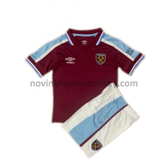 West Ham United Dres Domácí Fotbalové Dresy pro Děti 2021-2022