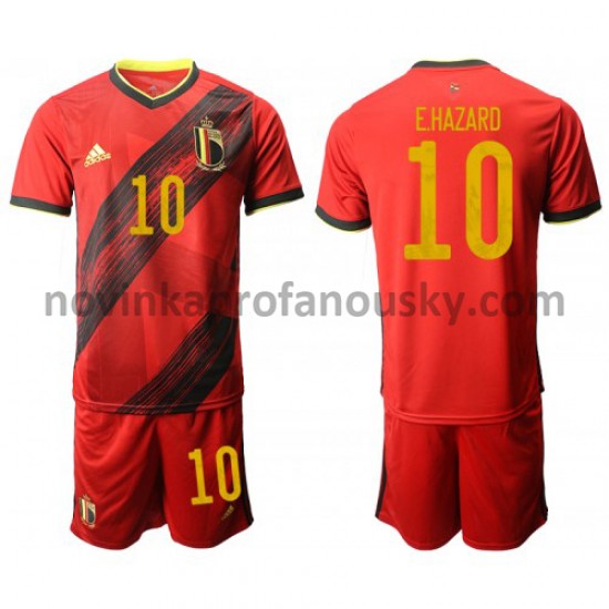 Belgie Dres Eden Hazard 10 Domácí Fotbalové Dresy pro Děti Euro 2020