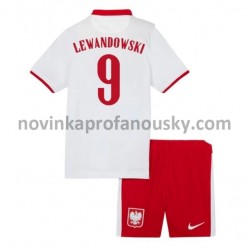 Polsko Dres Robert Lewandowski 9 Domácí Fotbalové Dresy pro Děti Euro 2020