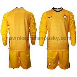 Portugalsko Dres Brankářské Venkovní Fotbalové Dresy pro Děti Euro 2020 Dlouhý Rukáv