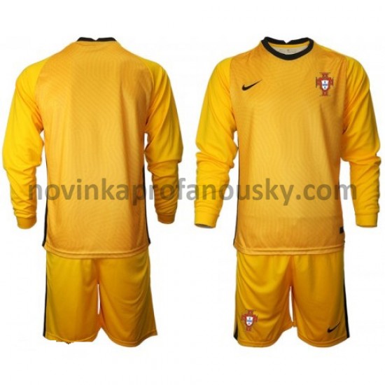 Portugalsko Dres Brankářské Venkovní Fotbalové Dresy pro Děti Euro 2020 Dlouhý Rukáv