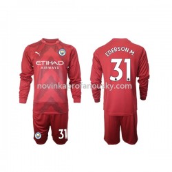 Manchester City Dres Ederson M 31 Brankářské Domácí Fotbalové Dresy pro Děti 2022-2023 Dlouhý rukáv