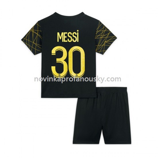 Paris Saint-Germain Dres Lionel Messi 30 Čtvrtý Fotbalové Dresy pro Děti 2022-2023 Krátký rukáv