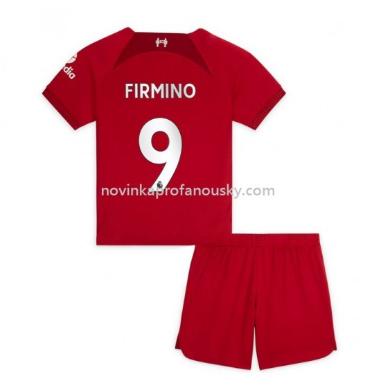 Liverpool Dres Firmino 9 Domácí Fotbalové Dresy pro Děti 2022-2023 Krátký Rukáv