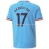 Manchester City Dres De Bruyne 17 Domácí Fotbalové Dresy pro Muže 2022-2023 Krátký Rukáv