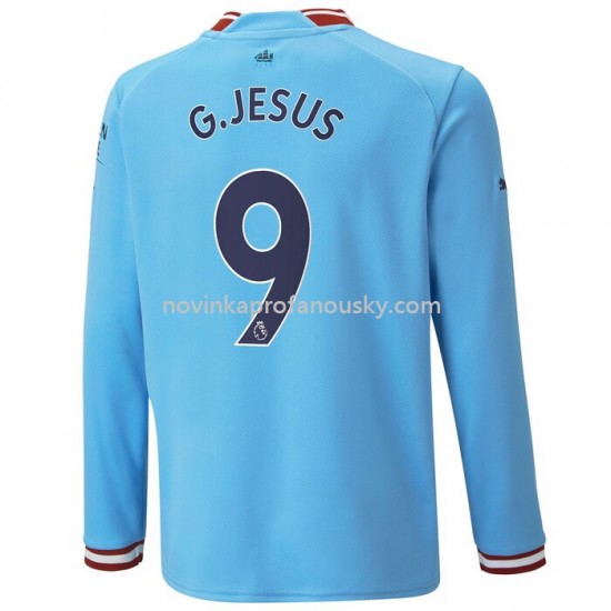 Manchester City Dres G.Jesus 9 Domácí Fotbalové Dresy pro Muže 2022-2023 Dlouhý rukáv