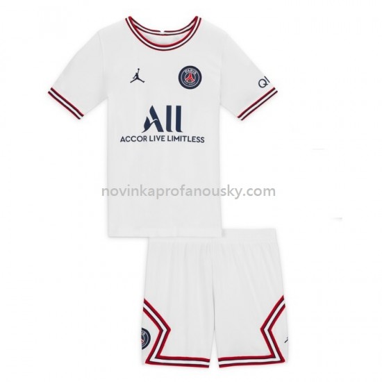 Paris Saint-Germain Dres Čtvrtý Fotbalové Dresy pro Děti 2021-2022 Krátký Rukáv