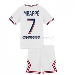 Paris Saint-Germain Dres Kylian Mbappé 7 Čtvrtý Fotbalové Dresy pro Děti 2021-2022 Krátký Rukáv